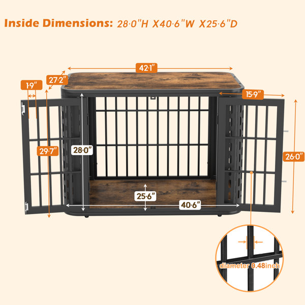 42 inch dog crate dimensions best sale